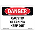 Signmission Safety Sign, OSHA Danger, 12" Height, 18" Width, Rigid Plastic, Caustic Cleaning Keep Out, Landscape OS-DS-P-1218-L-2539